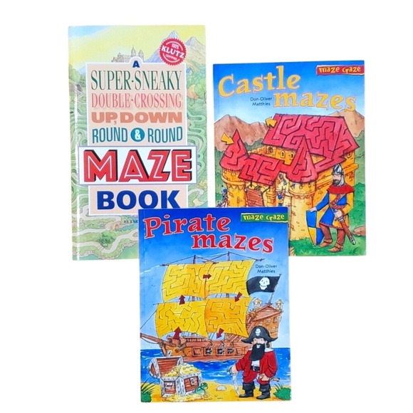 3 Pack of Maze‎ Books by Klutz and Sterling Publishing - Castle, Pirate, Sneaky - Picture 1 of 14